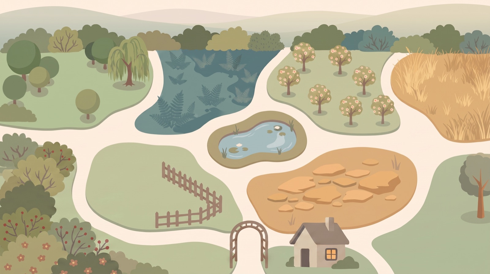 Painted map of the meadow grounds